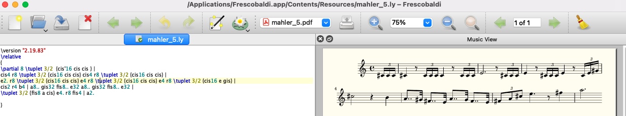 image of text input and sheet music output